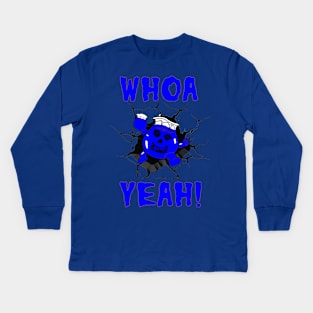 Ghoul Aid - Whoa Yeah! Crimson Ghost Mashup Blue Kids Long Sleeve T-Shirt